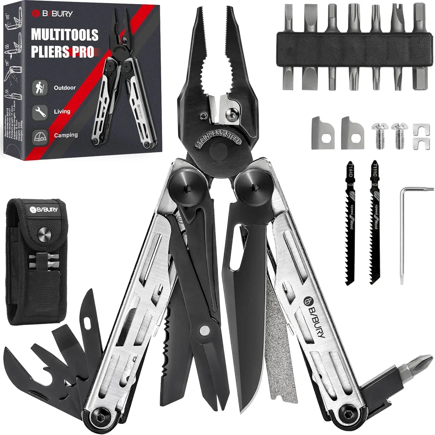 BIBURY Multitool Pliers, Stainless Steel 31-in-1 - 1